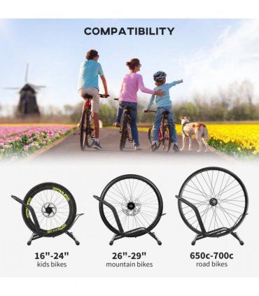 SPORTNOW Bike Stand Bicycle Storage Rack for Indoor Garages Flat Use
