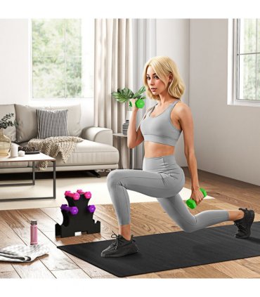 SPORTNOW Hex Dumbbells Set with Dumbbell Rack, 2 x 1kg, 2 x 2kg, 2 x 3kg