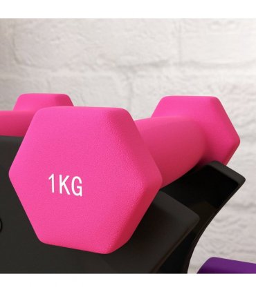SPORTNOW Hex Dumbbells Set with Dumbbell Rack, 2 x 1kg, 2 x 2kg, 2 x 3kg