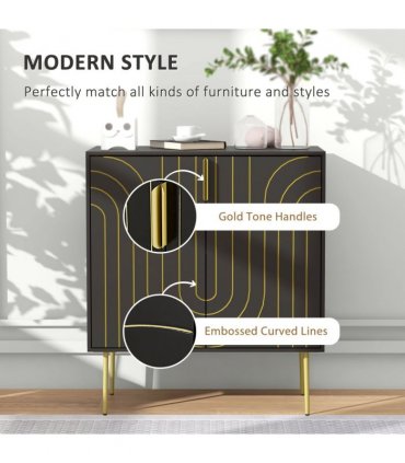 HOMCOM Freestanding Storage Cabinet with Adjustable Shelf for Living Room