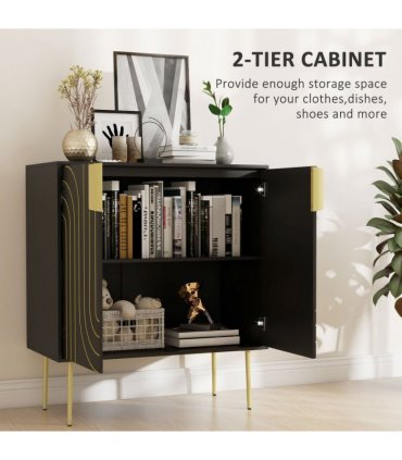 HOMCOM Freestanding Storage Cabinet with Adjustable Shelf for Living Room