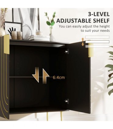 HOMCOM Freestanding Storage Cabinet with Adjustable Shelf for Living Room