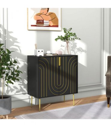 HOMCOM Freestanding Storage Cabinet with Adjustable Shelf for Living Room