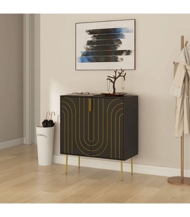 HOMCOM Freestanding Storage Cabinet with Adjustable Shelf for Living Room