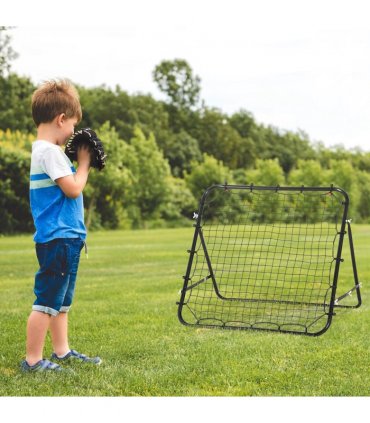 HOMCOM Rebounder Net Goal for Kids Adults Baseball Football Training Black
