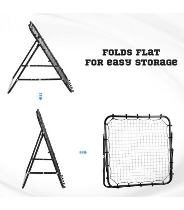 HOMCOM Rebounder Net Goal for Kids Adults Baseball Football Training Black