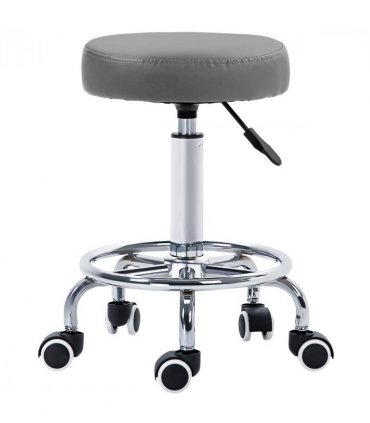 Vinsetto Round PU leather Salon Beautician Stool Adjustable Height, Grey
