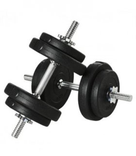 HOMCOM 20KG Adjustable Dumbbells Weight Set Hand Weight for Body Fitness