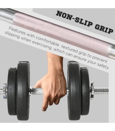 HOMCOM 20KG Adjustable Dumbbells Weight Set Hand Weight for Body Fitness