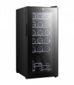 HOMCOM 50L Undercounter Wine Cooler Fridge with LED Light Glass Door 18 Bottles