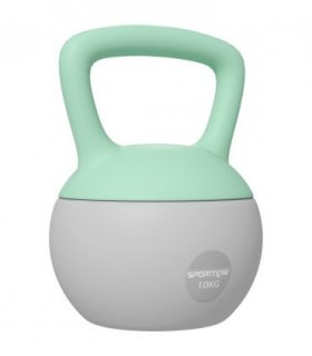 SPORTNOW 10KG Kettlebell with Soft Body and Non-Slip Handle, Grey and Green