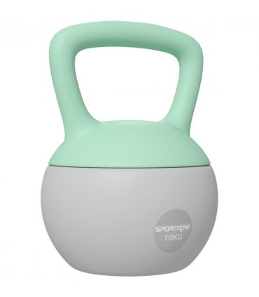 SPORTNOW 10KG Kettlebell with Soft Body and Non-Slip Handle, Grey and Green