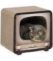 PawHut TV Shape Cat Scratching Board with Catnip, for Indoor Cats, Brown