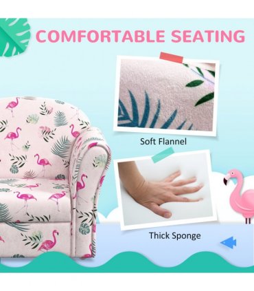 AIYAPLAY Kids Sofa Chair with Flamingo Design for Bedroom, Playroom, Pink