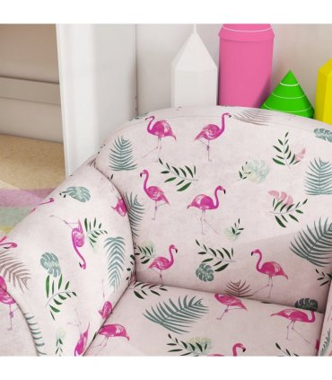 AIYAPLAY Kids Sofa Chair with Flamingo Design for Bedroom, Playroom, Pink