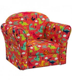 AIYAPLAY Kids Sofa Chair with Dinosaur Design for Bedroom, Playroom, Red