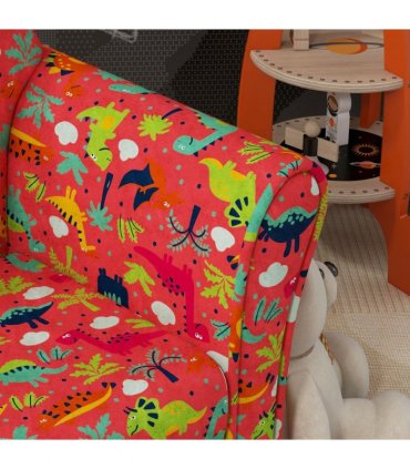 AIYAPLAY Kids Sofa Chair with Dinosaur Design for Bedroom, Playroom, Red
