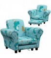 AIYAPLAY 2 Piece Kids Sofa Set with Dinosaur Design, for Nursery, Blue