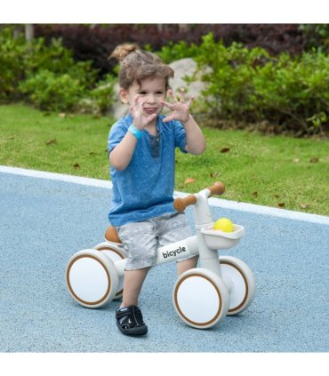 AIYAPLAY Kids Balance Bike for 1-3 Years Old with Adjustable Seat, Brown