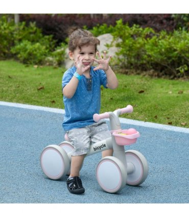 AIYAPLAY Kids Balance Bike for 1-3 Years Old with Adjustable Seat, Pink