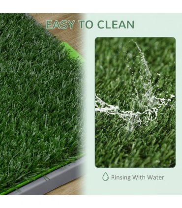 PawHut Dog Toilet with 2 Packs Artificial Grass Pads, 67 x 41cm, Green