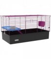 PawHut Small Animal Cage, Rabbit Guinea Pig Hutch, Pet Playhouse, Black