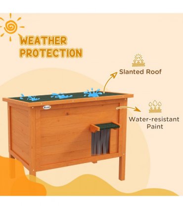 PawHut Outdoor Feral Cat House Insulated w/ Openable Roof - Orange