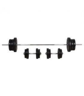 HOMCOM Dumbbells and Barbell Set with 65kg Adjustable Weights for Home Gym