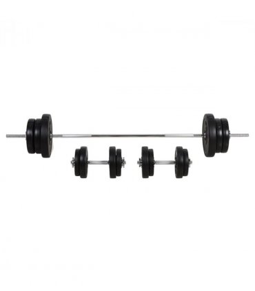 HOMCOM Dumbbells and Barbell Set with 65kg Adjustable Weights for Home Gym