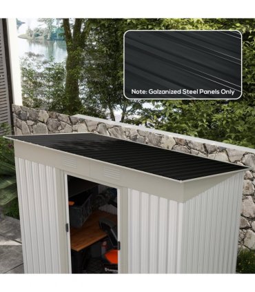 Outsunny Pack of 12 Metal Roofing Sheets for Greenhouse and Shed, Dark Grey