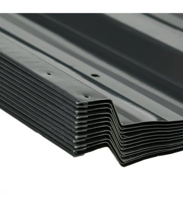 Outsunny Pack of 12 Metal Roofing Sheets for Greenhouse and Shed, Dark Grey