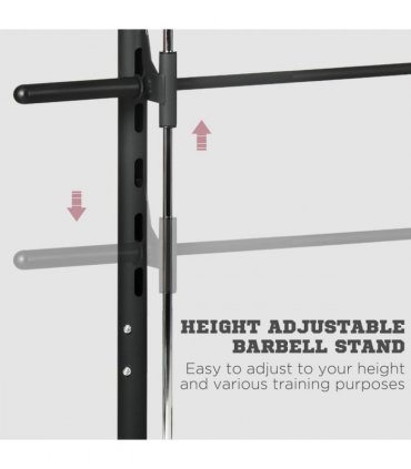 HOMCOM Adjustable Squat Rack with Pull Up Bar and Barbell Bar for Home Gym