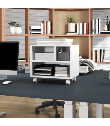 HOMCOM Printer Stand with Storage Printer Cart on Wheels for Home Office White