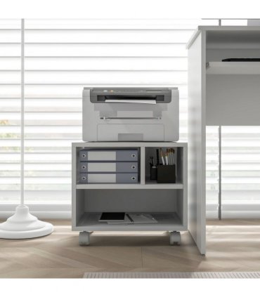 HOMCOM Printer Stand with Storage Printer Cart on Wheels for Home Office White