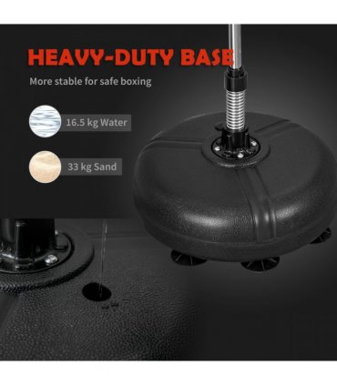 HOMCOM Punching Bag with Stand Boxing Bag Set with Adjustable Height Black, Gold