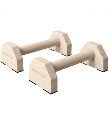 SPORTNOW Wooden Parallettes Push Up Bars Calisthenics Equipment for Home Gym