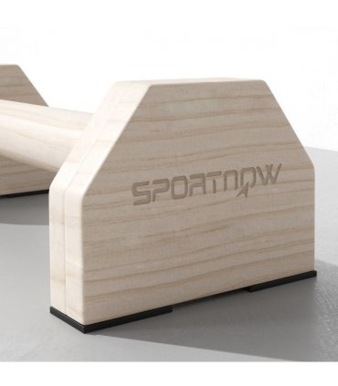 SPORTNOW Wooden Parallettes Push Up Bars Calisthenics Equipment for Home Gym