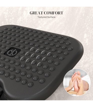 HOMCOM Foot Rest Adjustable Height and Angle Home Office Footstool Black