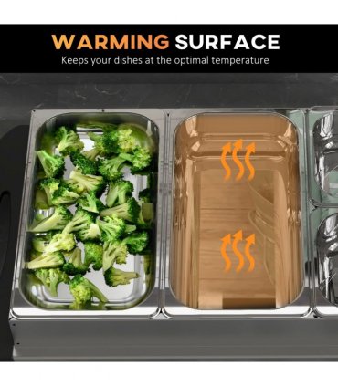 HOMCOM 4 Tray Electric Food Warmer Buffet Server with Adjustable Temp 300W