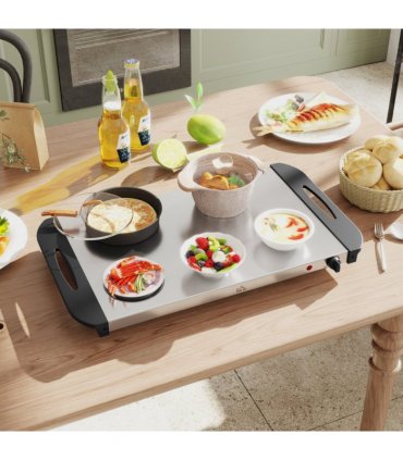 HOMCOM 4 Tray Electric Food Warmer Buffet Server with Adjustable Temp 300W