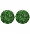 HOMCOM Set of 2 Artificial Topiary Balls Indoor Outdoor Faux Boxwood Balls