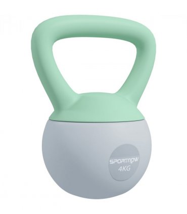 SPORTNOW 4KG Kettlebell with Soft Body and Non-Slip Handle, Grey and Green