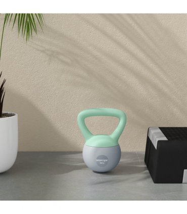 SPORTNOW 4KG Kettlebell with Soft Body and Non-Slip Handle, Grey and Green