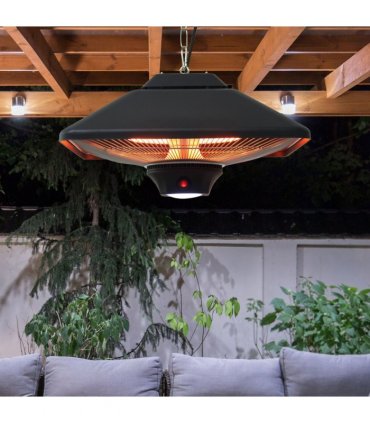Outsunny 2kw Electric Heater LED Halogen Heating Hanging Light Outdoor Remote