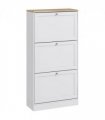 HOMCOM Narrow Shoe Cabinet with 3 Flip Drawers for 18 Pairs of Shoes White