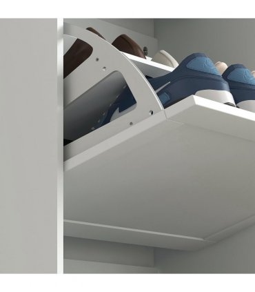 HOMCOM Narrow Shoe Cabinet with 3 Flip Drawers for 18 Pairs of Shoes White