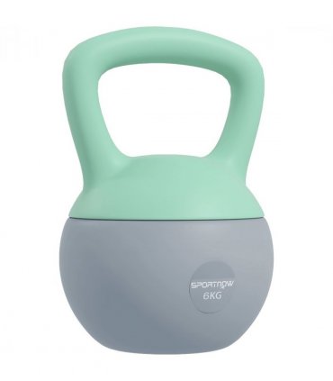 SPORTNOW 6KG Kettlebell with Soft Body and Non-Slip Handle, Grey and Green