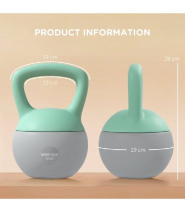SPORTNOW 8KG Kettlebell with Soft Body and Non-Slip Handle, Grey and Green