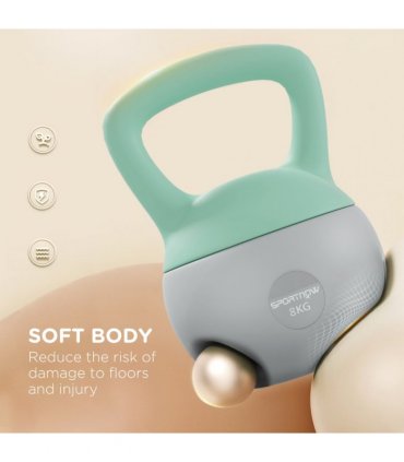 SPORTNOW 8KG Kettlebell with Soft Body and Non-Slip Handle, Grey and Green