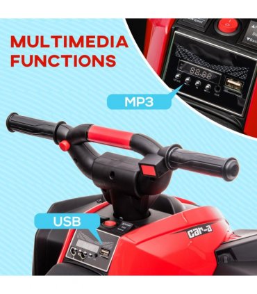 HOMCOM 12V Electric Quad Bikes for Kids Ride On Car ATV Toy for 3-5 Years Red